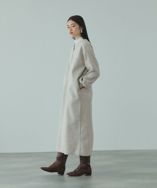 VICKY / ビッキー ロング・マキシ丈ワンピース | ソフトニットメルトンキーネックワンピース≪手洗い可能≫ | 詳細5
