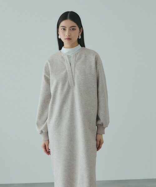 VICKY / ビッキー ロング・マキシ丈ワンピース | ソフトニットメルトンキーネックワンピース≪手洗い可能≫ | 詳細7