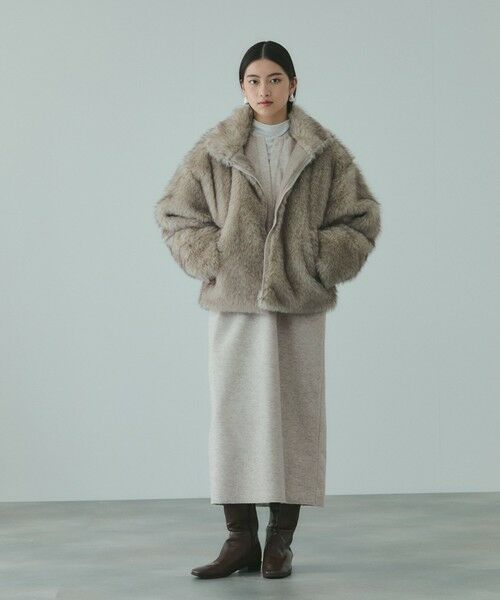 VICKY / ビッキー ロング・マキシ丈ワンピース | ソフトニットメルトンキーネックワンピース≪手洗い可能≫ | 詳細9