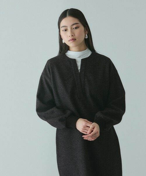 VICKY / ビッキー ロング・マキシ丈ワンピース | ソフトニットメルトンキーネックワンピース≪手洗い可能≫ | 詳細18