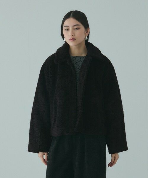 VICKY / ビッキー テーラードジャケット | ボアコクーンスリーブブルゾン（ブラック）