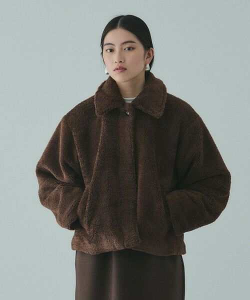 VICKY / ビッキー テーラードジャケット | ボアコクーンスリーブブルゾン（ブラウン）