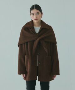 VICKY / ビッキー テーラードジャケット | ショール付きスライバーニットコート