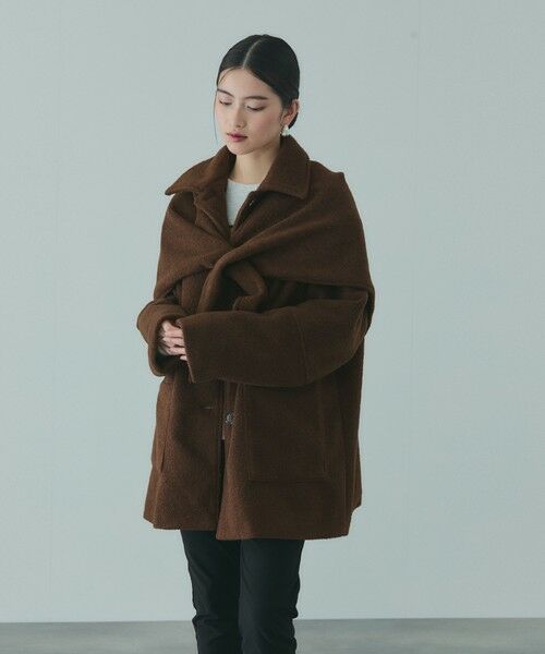 VICKY / ビッキー テーラードジャケット | ショール付きスライバーニットコート | 詳細1