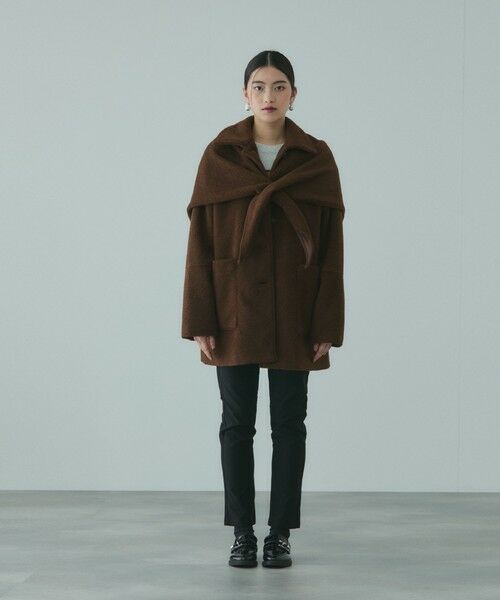 VICKY / ビッキー テーラードジャケット | ショール付きスライバーニットコート | 詳細2