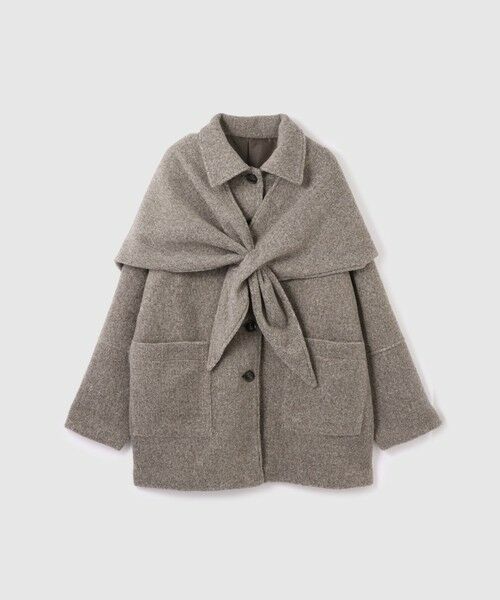 VICKY / ビッキー テーラードジャケット | ショール付きスライバーニットコート | 詳細11