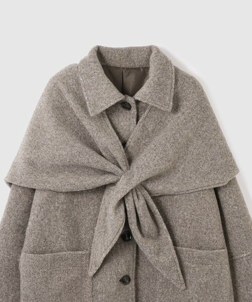 VICKY / ビッキー テーラードジャケット | ショール付きスライバーニットコート | 詳細15