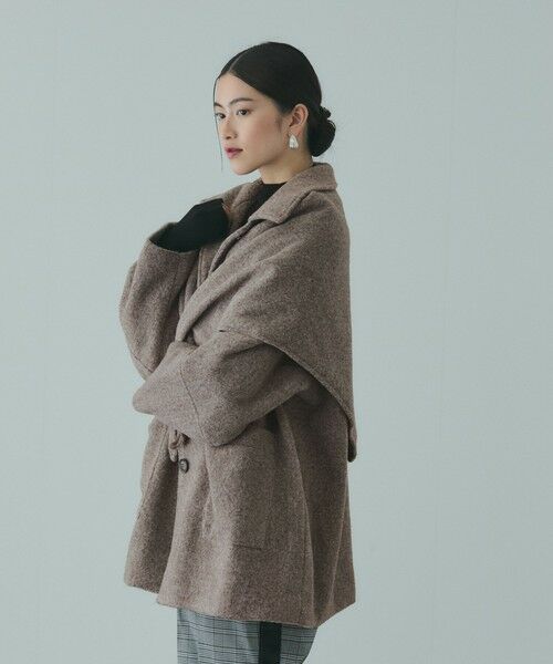 VICKY / ビッキー テーラードジャケット | ショール付きスライバーニットコート | 詳細5