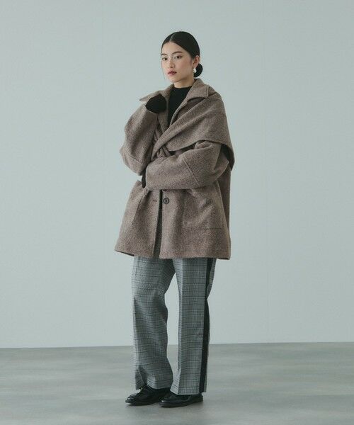 VICKY / ビッキー テーラードジャケット | ショール付きスライバーニットコート | 詳細9