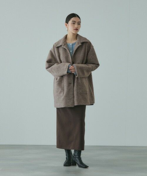 VICKY / ビッキー テーラードジャケット | ショール付きスライバーニットコート | 詳細10