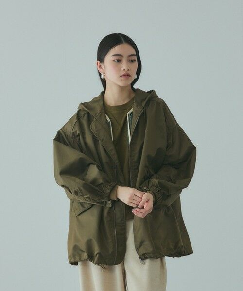 VICKY / ビッキー テーラードジャケット | ボアライナー付きナイロンフーディブルゾン≪洗濯機で洗える≫ | 詳細1