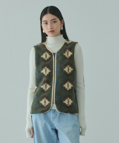 VICKY / ビッキー テーラードジャケット | ボアライナー付きナイロンフーディブルゾン≪洗濯機で洗える≫ | 詳細4