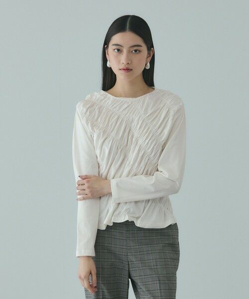 VICKY / ビッキー カットソー | ギャザーラインフロントカットソー≪洗濯機で洗える≫ | 詳細1