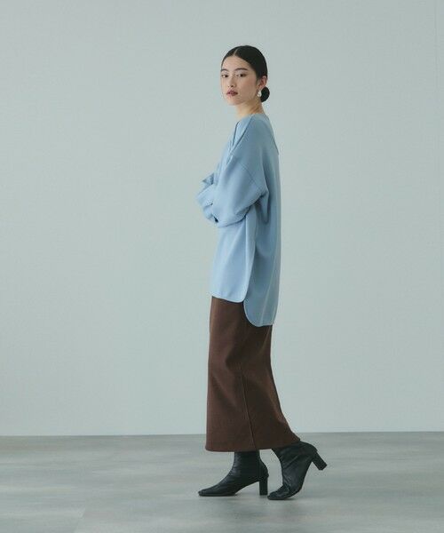 VICKY / ビッキー ミニ・ひざ丈スカート | ソフトニットメルトンIラインスカート≪手洗い可能≫ | 詳細4