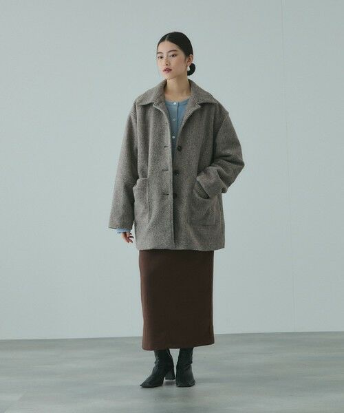 VICKY / ビッキー ミニ・ひざ丈スカート | ソフトニットメルトンIラインスカート≪手洗い可能≫ | 詳細5