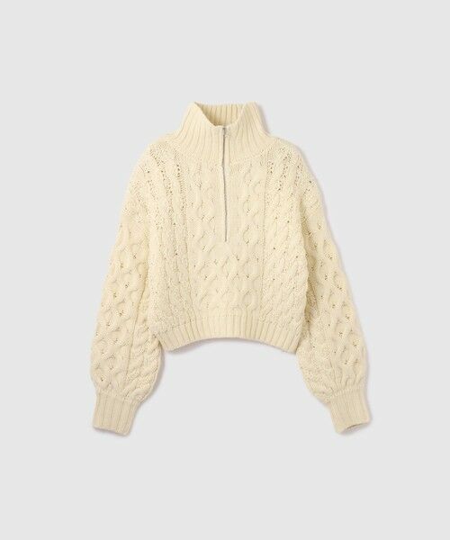 VICKY / ビッキー ニット・セーター | バルキーケーブルハーフジップニット≪手洗い可能≫ | 詳細4