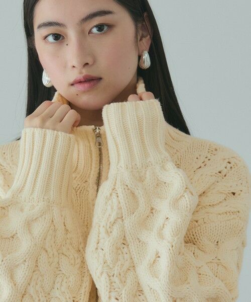 VICKY / ビッキー ニット・セーター | バルキーケーブルハーフジップニット≪手洗い可能≫ | 詳細2