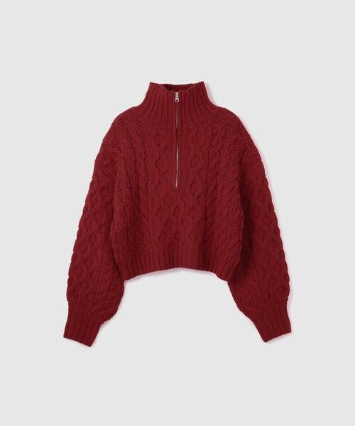 VICKY / ビッキー ニット・セーター | バルキーケーブルハーフジップニット≪手洗い可能≫ | 詳細8