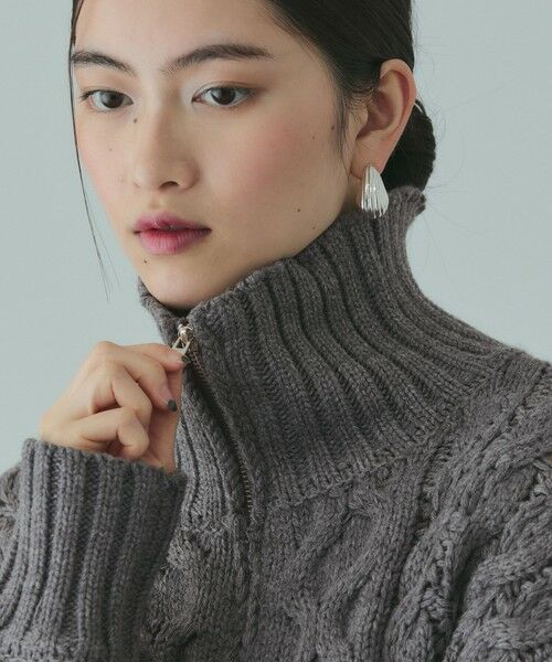 VICKY / ビッキー ニット・セーター | バルキーケーブルハーフジップニット≪手洗い可能≫ | 詳細14