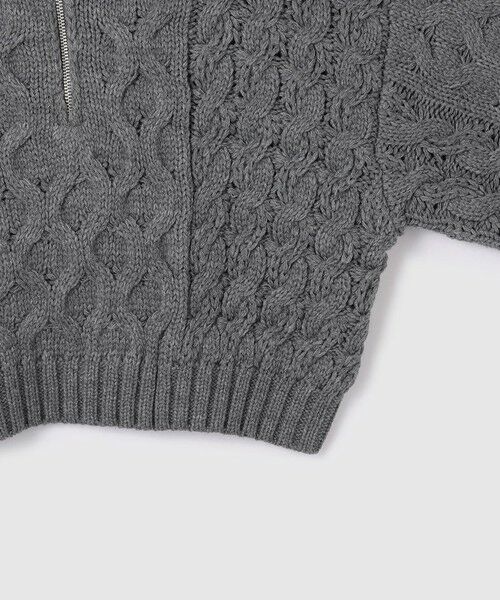 VICKY / ビッキー ニット・セーター | バルキーケーブルハーフジップニット≪手洗い可能≫ | 詳細20