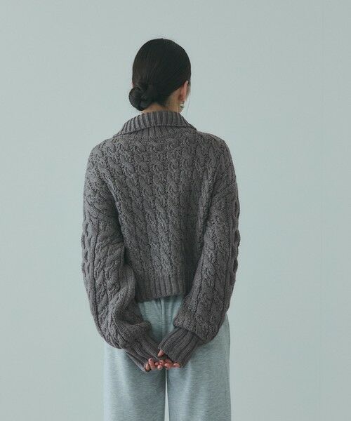 VICKY / ビッキー ニット・セーター | バルキーケーブルハーフジップニット≪手洗い可能≫ | 詳細12