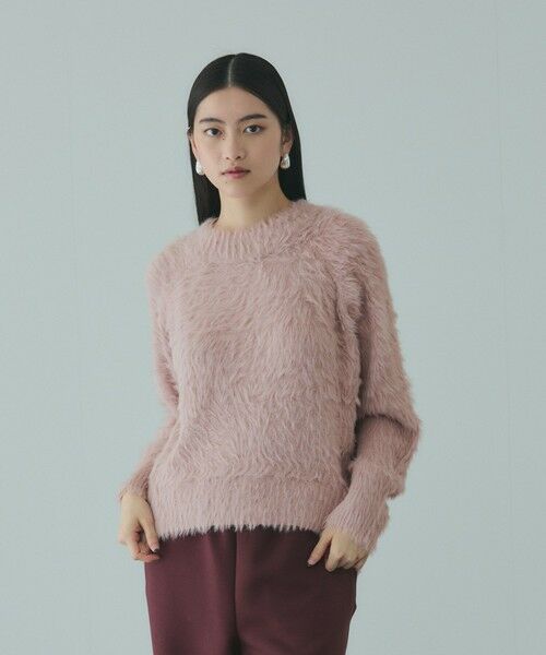 VICKY / ビッキー ニット・セーター | カーブヘムシャギーニットプルオーバー≪手洗い可能≫（ピンク）