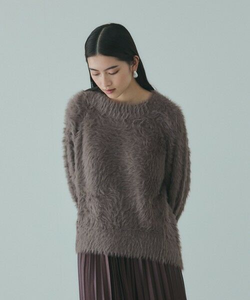 VICKY / ビッキー ニット・セーター | カーブヘムシャギーニットプルオーバー≪手洗い可能≫（ブラウン）