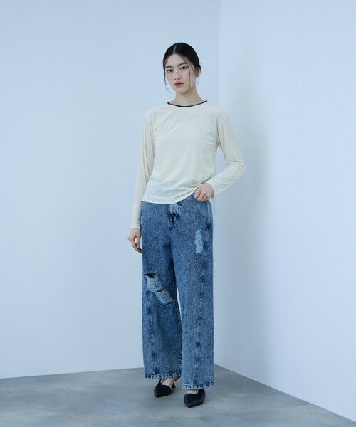 VICKY / ビッキー カットソー | シアーベロアロングスリーブカットソー【日本製】 | 詳細1