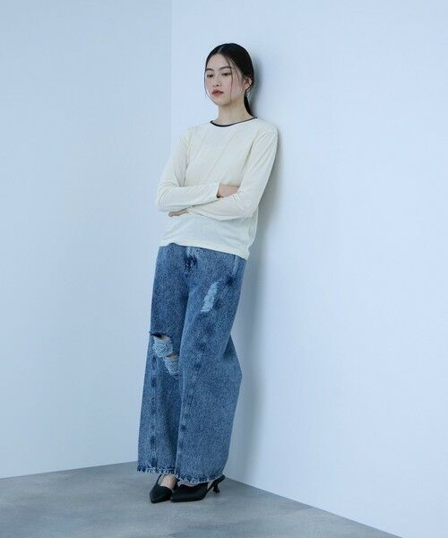 VICKY / ビッキー カットソー | シアーベロアロングスリーブカットソー【日本製】 | 詳細2