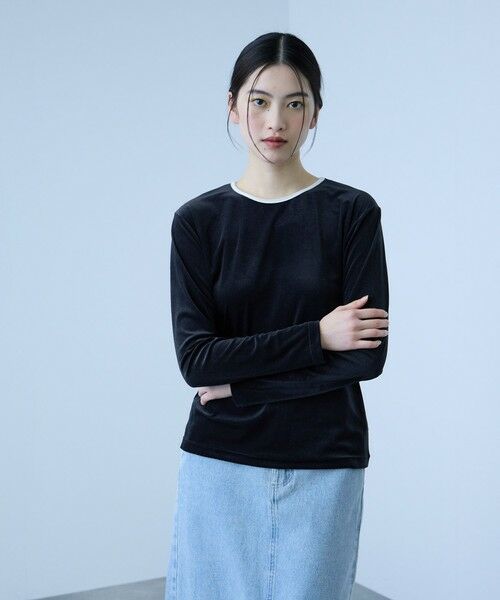 VICKY / ビッキー カットソー | シアーベロアロングスリーブカットソー【日本製】 | 詳細4