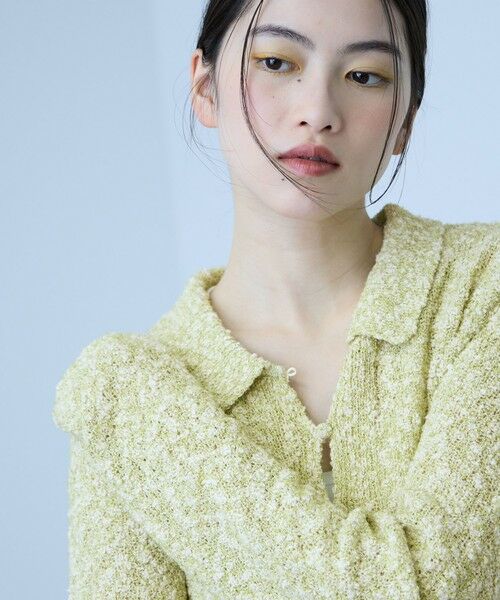 VICKY / ビッキー カーディガン・ボレロ | ＜陰影で魅せる＞ツイード風MIXスラブポロカーデ | 詳細1