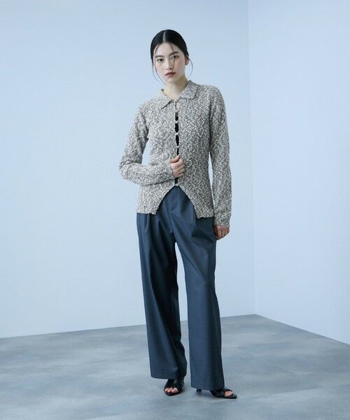 VICKY / ビッキー カーディガン・ボレロ | ＜陰影で魅せる＞ツイード風MIXスラブポロカーデ | 詳細18