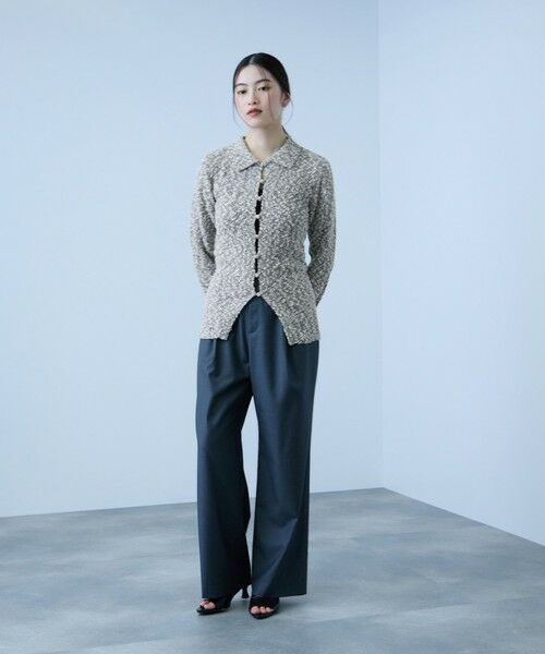 VICKY / ビッキー カーディガン・ボレロ | ＜陰影で魅せる＞ツイード風MIXスラブポロカーデ | 詳細19