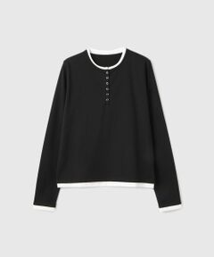 VICKY / ビッキー カットソー | ヘンリーネックレイヤードTシャツ