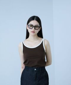 VICKY / ビッキー キャミソール・チューブトップ | バイカラーパイピングタンクトップ