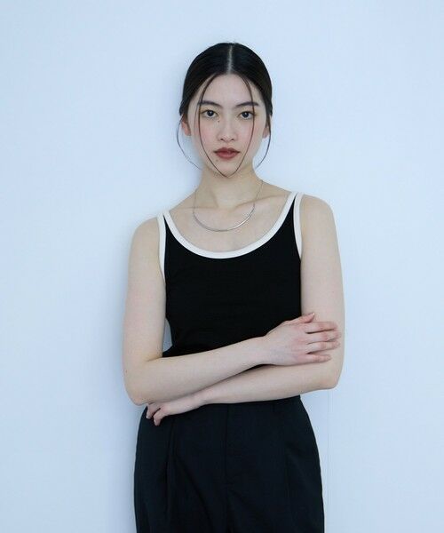 VICKY / ビッキー キャミソール・チューブトップ | バイカラーパイピングタンクトップ | 詳細1