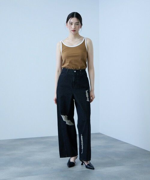 VICKY / ビッキー キャミソール・チューブトップ | バイカラーパイピングタンクトップ | 詳細22