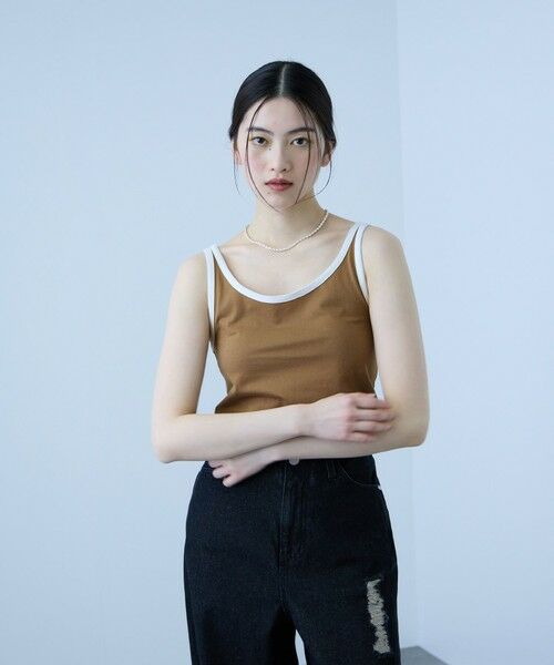 VICKY / ビッキー キャミソール・チューブトップ | バイカラーパイピングタンクトップ | 詳細18