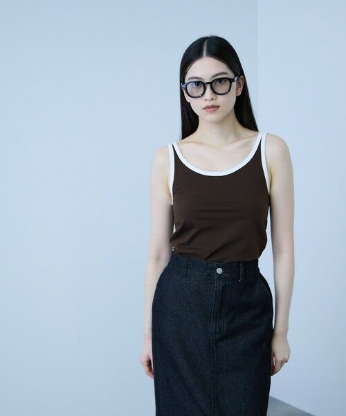 VICKY / ビッキー キャミソール・チューブトップ | バイカラーパイピングタンクトップ | 詳細30
