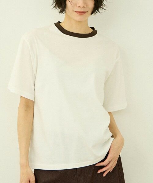 VICKY / ビッキー カットソー | 【一日、清潔感。】汗じみケア ひんやりリンガーTシャツ（オフホワイト）