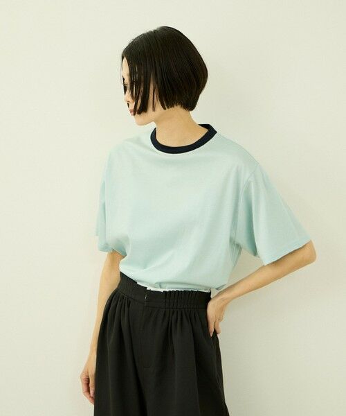 VICKY / ビッキー カットソー | 【一日、清潔感。】汗じみケア ひんやりリンガーTシャツ（ブルー）