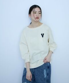 VICKY / ビッキー カットソー | 【大人の抜け感】ワッペンマルチネックスウェット
