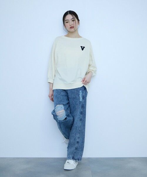 VICKY / ビッキー カットソー | 【大人の抜け感】ワッペンマルチネックスウェット | 詳細2