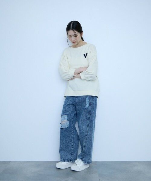 VICKY / ビッキー カットソー | 【大人の抜け感】ワッペンマルチネックスウェット | 詳細3