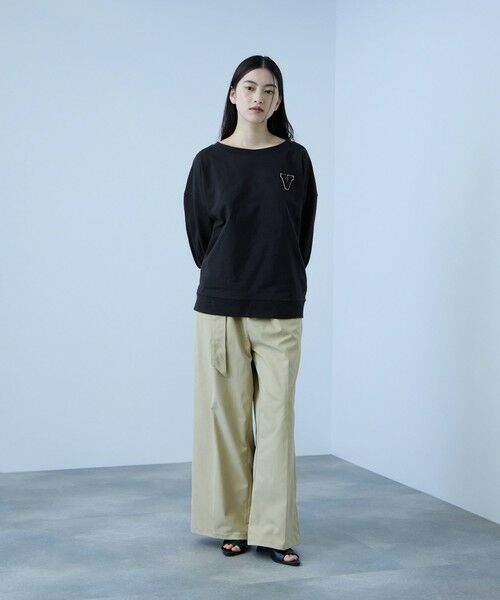 VICKY / ビッキー カットソー | 【大人の抜け感】ワッペンマルチネックスウェット | 詳細7