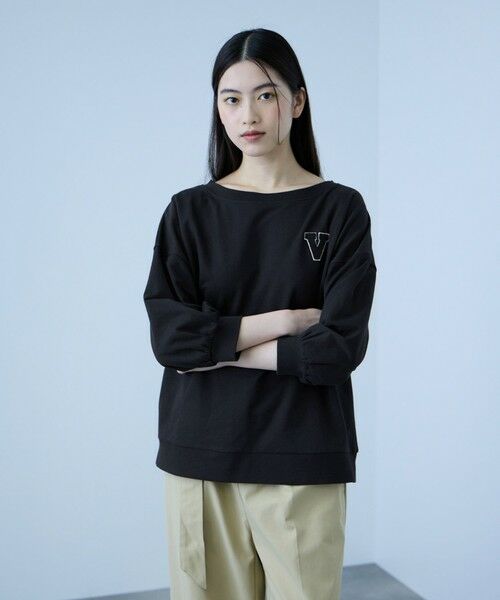 VICKY / ビッキー カットソー | 【大人の抜け感】ワッペンマルチネックスウェット | 詳細5