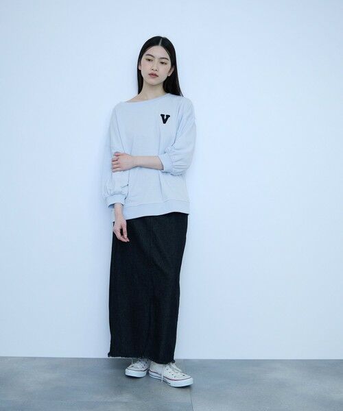 VICKY / ビッキー カットソー | 【大人の抜け感】ワッペンマルチネックスウェット | 詳細13