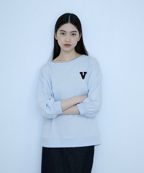VICKY / ビッキー カットソー | 【大人の抜け感】ワッペンマルチネックスウェット | 詳細9