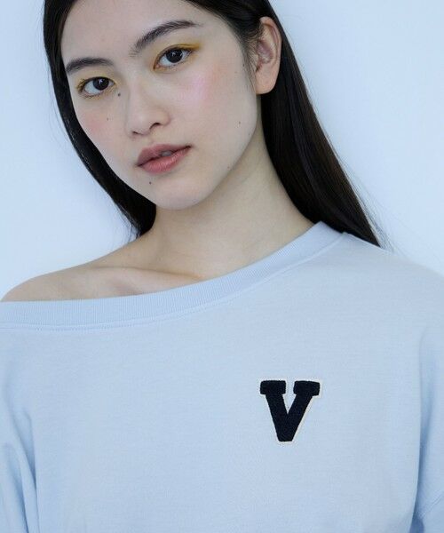 VICKY / ビッキー カットソー | 【大人の抜け感】ワッペンマルチネックスウェット | 詳細12