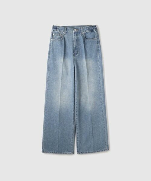 VICKY / ビッキー その他パンツ | サイドゴムセンタープレス ストレートデニムパンツ | 詳細1